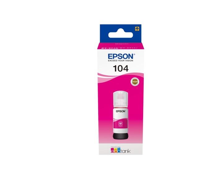 Epson 104 EcoTank Magenta blekkflaske i gruppen Datautstyr / Skrivere og tilbehør / Blekk og toner / Blekkpatroner / Epson hos TP E-commerce Nordic AB (A14247)