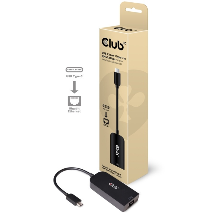 CLUB3D CAC-1520 cable gender changer USB C Ethernet Svart i gruppen Datautstyr / Nettverk / Nettverkskort / USB hos TP E-commerce Nordic AB (A14278)