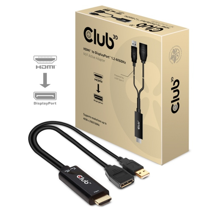 CLUB3D HDMI 2.0 TO DISPLAYPORT 1.2 4K60HZ HDR M/F ACTIVE ADAPTER Svart i gruppen Datautstyr / Kabler og adaptere / DisplayPort / Adaptere hos TP E-commerce Nordic AB (A14284)