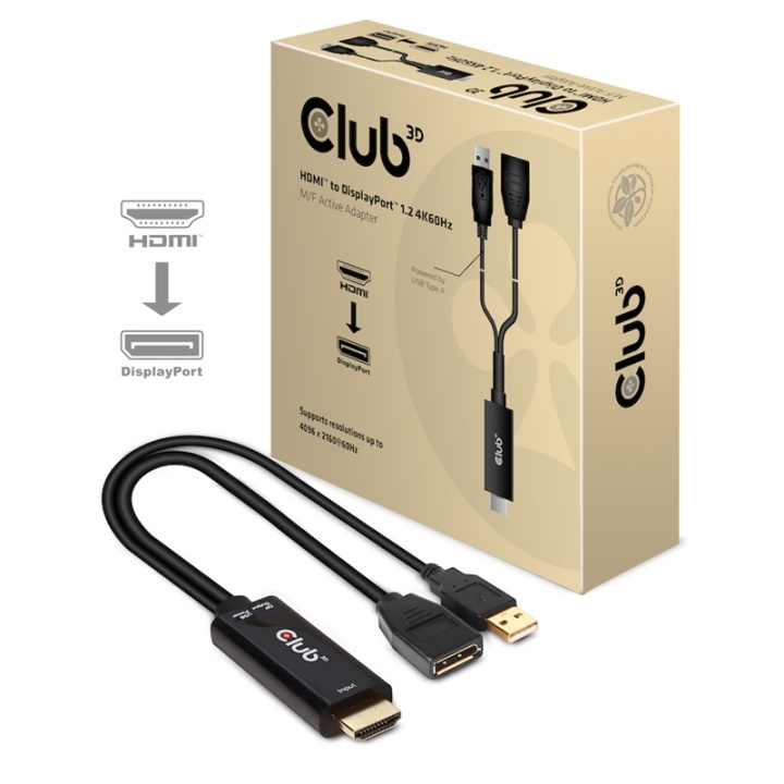 CLUB3D HDMI 2.0 TIL DISPLAYPORT 1.2 4K60HZ HDR M/F AKTIV ADAPTER Svart i gruppen Datautstyr / Kabler og adaptere / DisplayPort / Adaptere hos TP E-commerce Nordic AB (A14284)