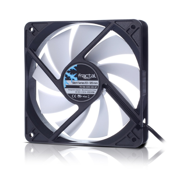 Fractal Design Silent Series R3 120 mm, Chassisvifte, 12 cm, svart, hvit i gruppen Datautstyr / PC-Komponenter / Kjøling / Vifter hos TP E-commerce Nordic AB (A14371)