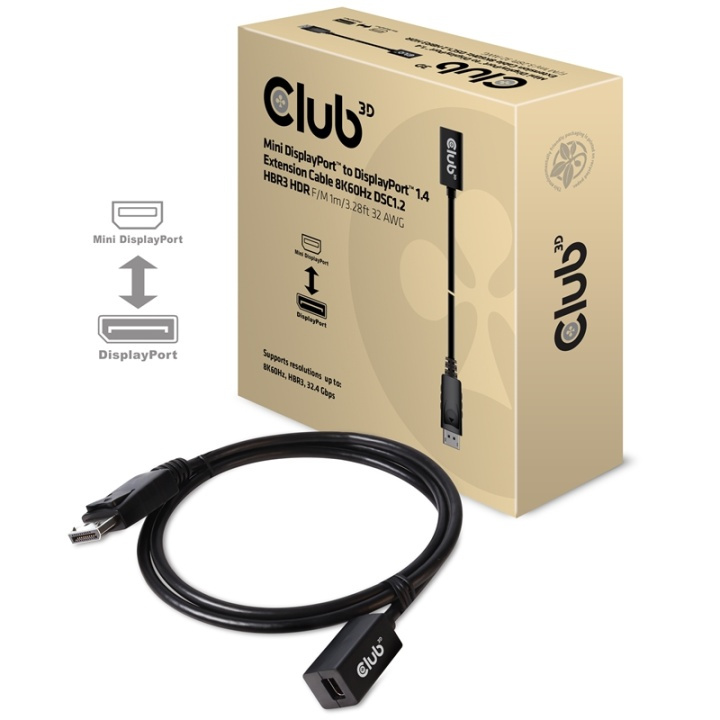 CLUB3D cac-1120 1 m Mini DisplayPort DisplayPort Svart i gruppen Datautstyr / Kabler og adaptere / DisplayPort / Kabler hos TP E-commerce Nordic AB (A14569)