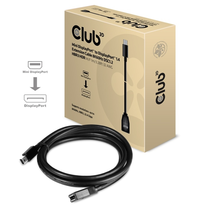 CLUB3D cac-1121 1 m Mini DisplayPort DisplayPort Svart i gruppen Datautstyr / Kabler og adaptere / DisplayPort / Kabler hos TP E-commerce Nordic AB (A14570)