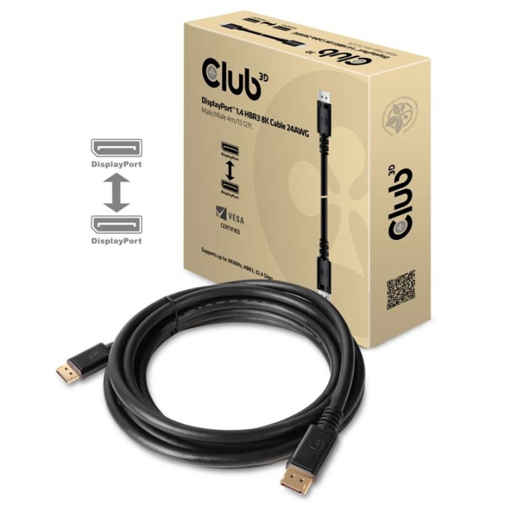 CLUB3D DisplayPort 1.4 HBR3 8K-kabel M/M 4m /13.12ft i gruppen Datautstyr / Kabler og adaptere / DisplayPort / Kabler hos TP E-commerce Nordic AB (A14571)