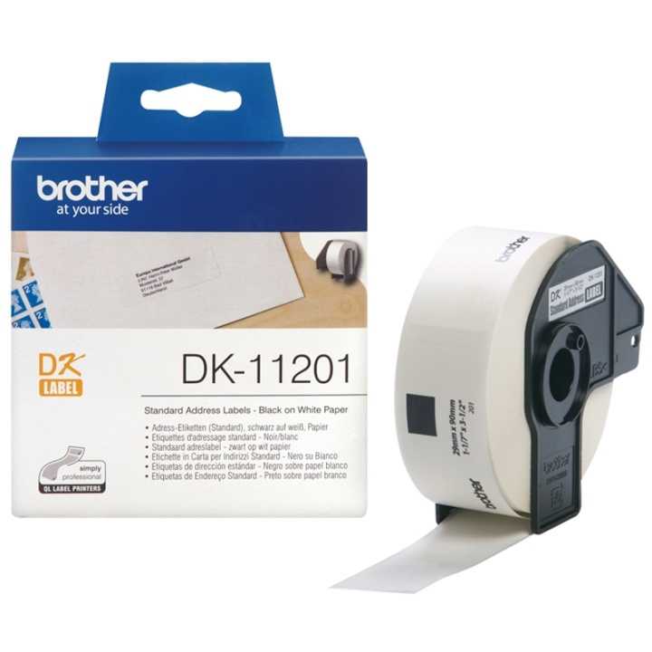 Brother DK-11201 etikettbånd Svart på hvitt i gruppen Datautstyr / Skrivere og tilbehør / Skrivere / Merkemaskiner og tilbehør / Etiketter hos TP E-commerce Nordic AB (A14652)