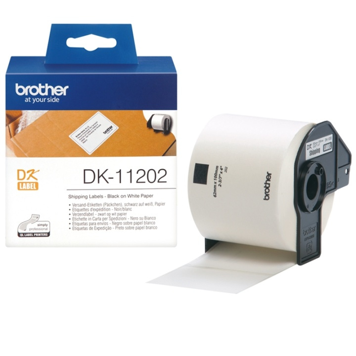 Brother DK-11202 Etikettbånd Svart på hvit i gruppen Datautstyr / Skrivere og tilbehør / Skrivere / Merkemaskiner og tilbehør / Etiketter hos TP E-commerce Nordic AB (A14653)