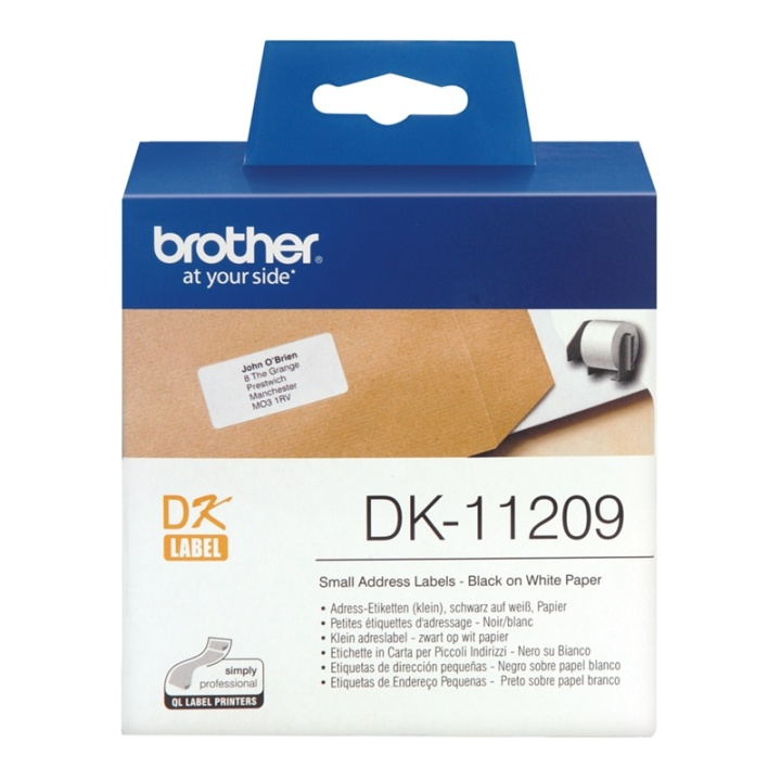 Brother DK-11209 etikettbånd Svart på hvit i gruppen Datautstyr / Skrivere og tilbehør / Skrivere / Merkemaskiner og tilbehør / Etiketter hos TP E-commerce Nordic AB (A14656)