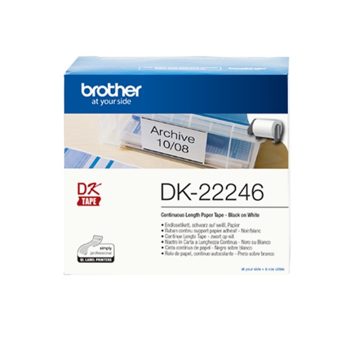 Brother DK-22246 etikettbånd Svart på hvit i gruppen Datautstyr / Skrivere og tilbehør / Skrivere / Merkemaskiner og tilbehør / Etiketter hos TP E-commerce Nordic AB (A14658)