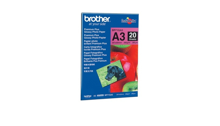 Brother BP71GA3 fotopapper A3 Blå, Röd Glansigt i gruppen Elektronikk / Foto og video / Fotograferingsutstyr / Annet hos TP E-commerce Nordic AB (A14738)