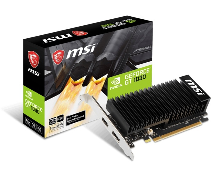 MSI V809-2825R grafikkort NVIDIA GeForce GT 1030 2 GB GDDR4 i gruppen Datautstyr / PC-Komponenter / Skjermkort hos TP E-commerce Nordic AB (A14765)