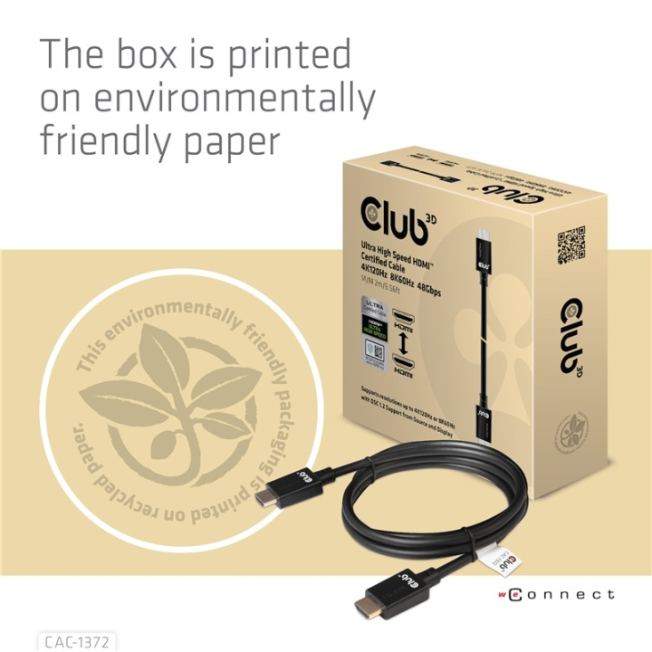 CLUB3D Ultra High Speed HDMIT2.1-kabel 10K 120Hz 48Gbps M/M 2 m./6.56 ft. i gruppen Elektronikk / Kabler og adaptere / HDMI / Kabler hos TP E-commerce Nordic AB (A14795)
