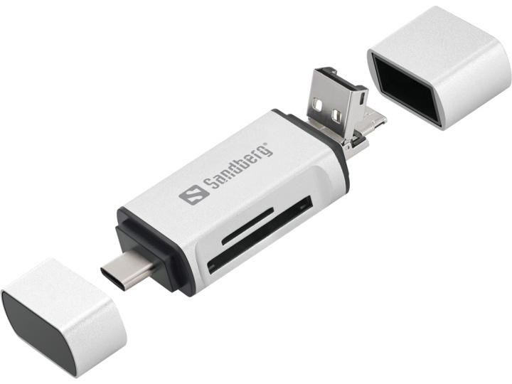 Sandberg Kortleser USB-C+USB+MicroUSB i gruppen Elektronikk / Lagringsmedia / Minnekortleser hos TP E-commerce Nordic AB (A14995)