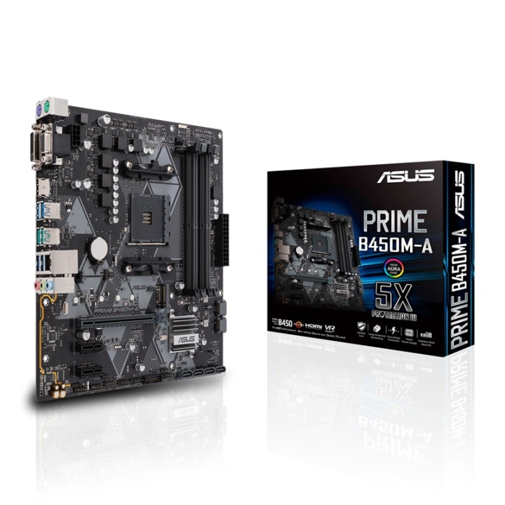 Asus PRIME B450M-A AMD B450 Socket AM4 micro ATX i gruppen Datautstyr / PC-Komponenter / Hovedkort hos TP E-commerce Nordic AB (A15139)