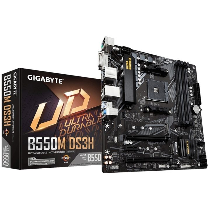 Gigabyte B550M DS3H AMD B550 Uttag AM4 micro ATX i gruppen Datautstyr / PC-Komponenter / Hovedkort hos TP E-commerce Nordic AB (A15159)