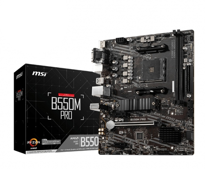 MSI B550M PRO hovedkort AMD B550 Socket AM4 micro ATX i gruppen Datautstyr / PC-Komponenter / Hovedkort hos TP E-commerce Nordic AB (A15180)