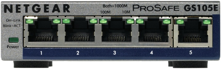 Netgear GS105E-200PES nätverksswitchar hanterad L2/L3 Gigabit Ethernet (10/100/1 i gruppen Datautstyr / Nettverk / Switcher / 10/100/1000Mbps hos TP E-commerce Nordic AB (A15267)