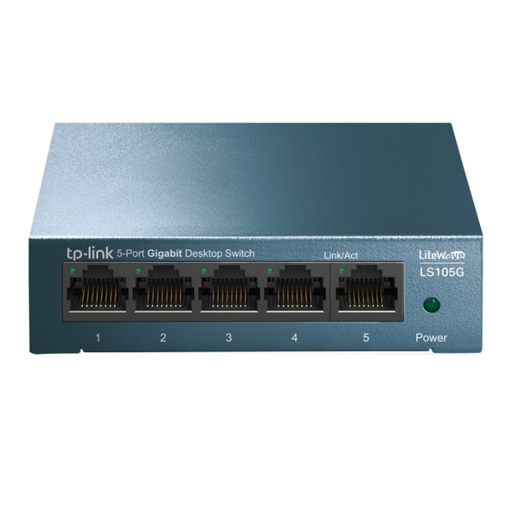 TP-LINK LS105G Ohanterad Gigabit Ethernet (10/100/1000) Blå i gruppen Datautstyr / Nettverk / Switcher / 10/100/1000Mbps hos TP E-commerce Nordic AB (A15284)