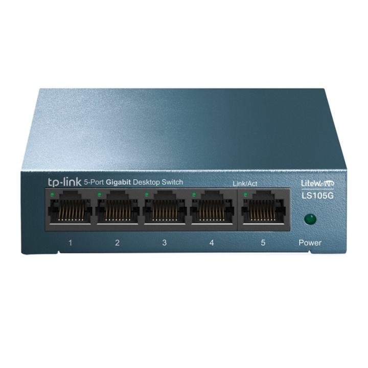 TP-LINK LS105G Ikke-administrert Gigabit Ethernet (10/100/1000) Blå i gruppen Datautstyr / Nettverk / Switcher hos TP E-commerce Nordic AB (A15284)