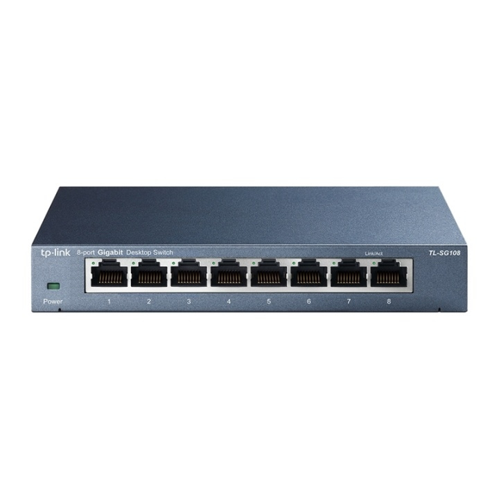 TP-LINK TL-SG108 Ohanterad Gigabit Ethernet (10/100/1000) Svart i gruppen Datautstyr / Nettverk / Switcher / 10/100/1000Mbps hos TP E-commerce Nordic AB (A15291)