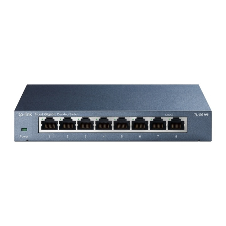TP-LINK TL-SG108 Ikke-administrert Gigabit Ethernet (10/100/1000) Svart i gruppen Datautstyr / Nettverk / Switcher hos TP E-commerce Nordic AB (A15291)