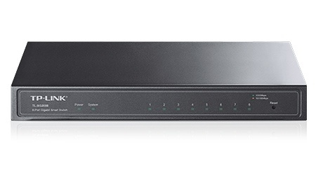 TP-LINK TL-SG2008 hanterad Gigabit Ethernet (10/100/1000) Svart i gruppen Datautstyr / Nettverk / Switcher / 10/100/1000Mbps hos TP E-commerce Nordic AB (A15292)