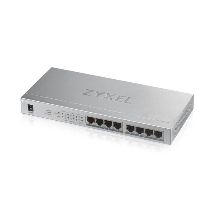 Zyxel GS1008HP Ikke-administrert Gigabit Ethernet (10/100/1000) Strømforsyning via Eth i gruppen Datautstyr / Nettverk / Switcher hos TP E-commerce Nordic AB (A15293)