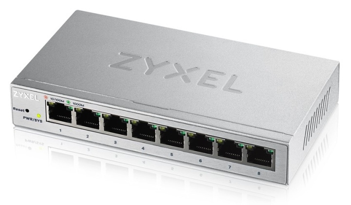Zyxel GS1200-8 hanterad Gigabit Ethernet (10/100/1000) Silver i gruppen Datautstyr / Nettverk / Switcher / 10/100/1000Mbps hos TP E-commerce Nordic AB (A15295)