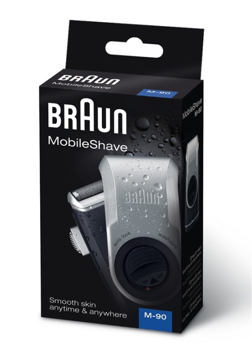 Braun MobileShave PocketGo M90 Blå, Sølv i gruppen HELSE OG SKJØNNHET / Hår & styling / Barbering og trimming / Barbermaskiner hos TP E-commerce Nordic AB (A15365)