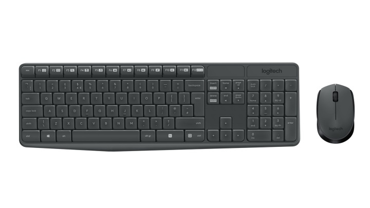 Logitech MK235 tangentbord RF Trådlös QWERTY Amerikanskt internationellt Grå i gruppen Datautstyr / Mus & Tastatur / Tastatur / Trådløs hos TP E-commerce Nordic AB (A15629)