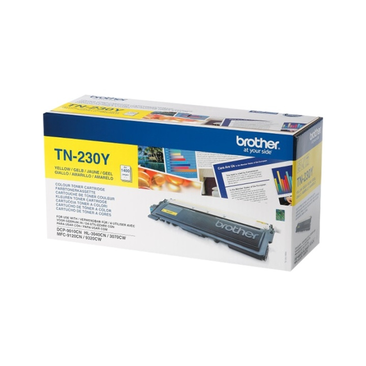 Brother TN-230Y Tonerkassett 1 styck Original Gul i gruppen Datautstyr / Skrivere og tilbehør / Blekk og toner / Toner / Brother hos TP E-commerce Nordic AB (A15691)