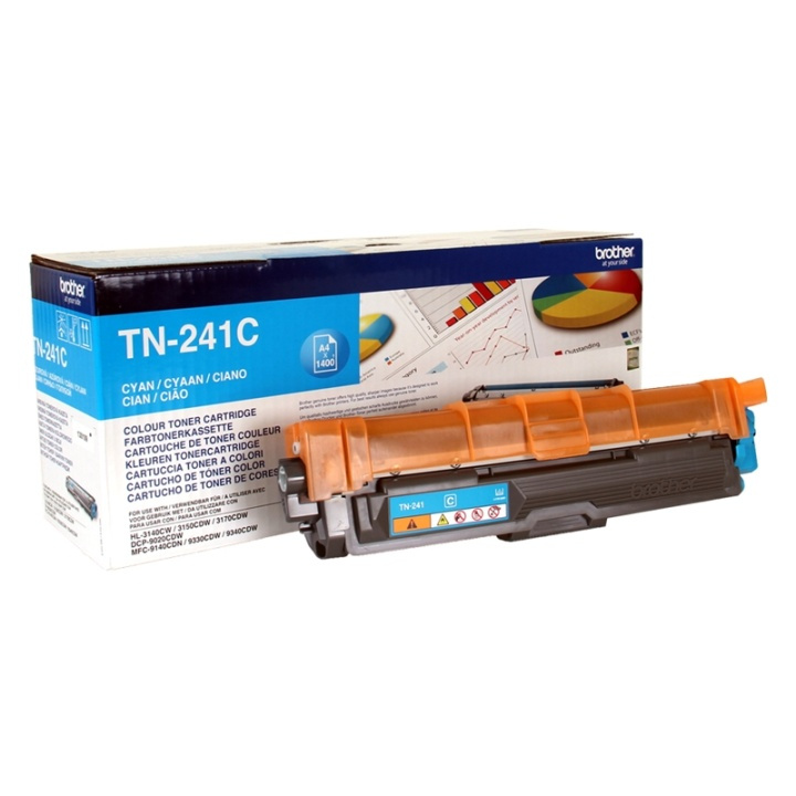 Brother TN-241C Tonerkassett 1 stk Original Cyan i gruppen Datautstyr / Skrivere og tilbehør / Blekk og toner / Toner / Brother hos TP E-commerce Nordic AB (A15696)
