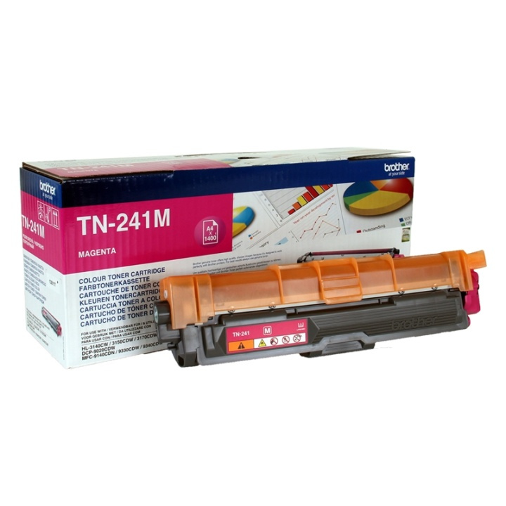 Brother TN-241M Tonerkassett 1 stk Original Magenta i gruppen Datautstyr / Skrivere og tilbehør / Blekk og toner / Toner / Brother hos TP E-commerce Nordic AB (A15697)