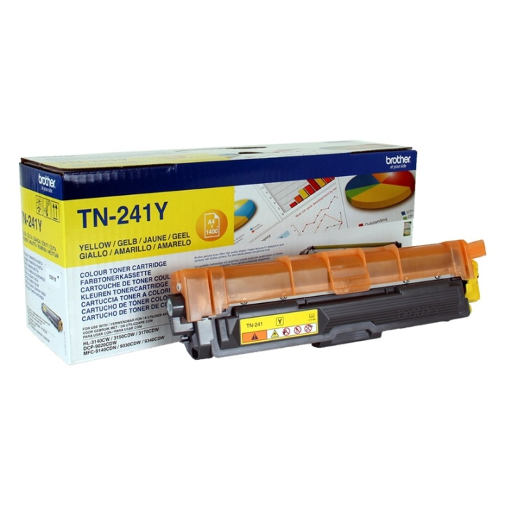 Brother TN-241Y Tonerkassett 1 stk Original gul i gruppen Datautstyr / Skrivere og tilbehør / Blekk og toner / Toner / Brother hos TP E-commerce Nordic AB (A15698)