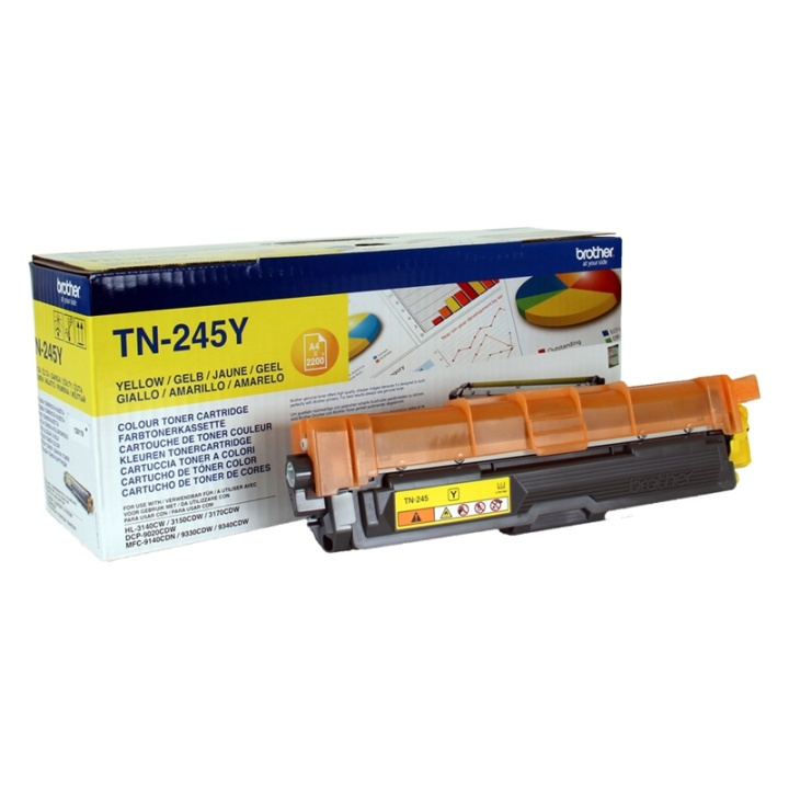 Brother TN-245Y Tonerkassett 1 stk Original gul i gruppen Datautstyr / Skrivere og tilbehør / Blekk og toner / Toner / Brother hos TP E-commerce Nordic AB (A15706)