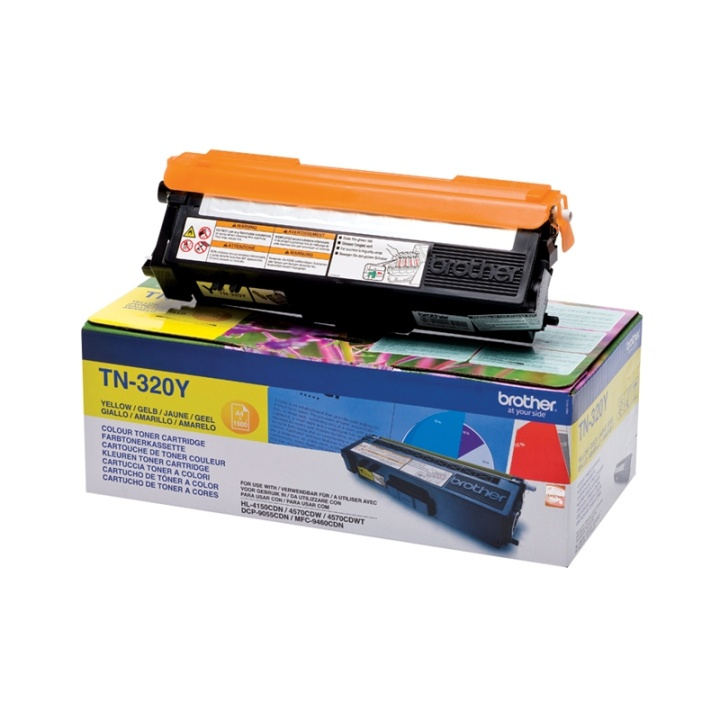 Brother TN-320Y Tonerkassett 1 stk Original gul i gruppen Datautstyr / Skrivere og tilbehør / Blekk og toner / Toner / Brother hos TP E-commerce Nordic AB (A15715)