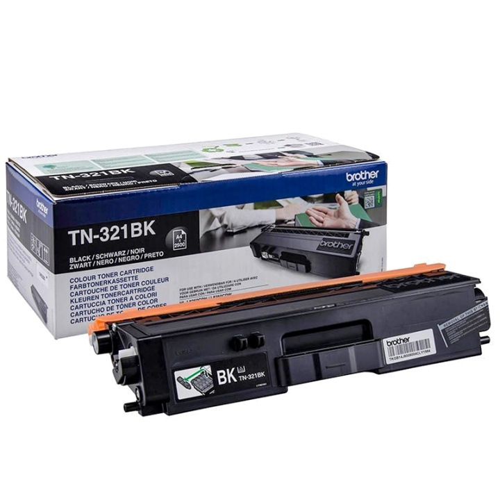 Brother TN-321BK Tonerkassett 1 styck Original Svart i gruppen Datautstyr / Skrivere og tilbehør / Blekk og toner / Toner / Brother hos TP E-commerce Nordic AB (A15716)