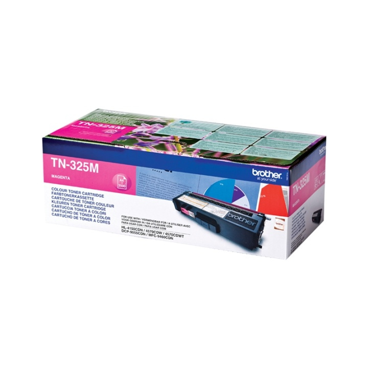 Brother TN-325M Tonerkassett 1 styck Original Magenta i gruppen Datautstyr / Skrivere og tilbehør / Blekk og toner / Toner / Brother hos TP E-commerce Nordic AB (A15721)