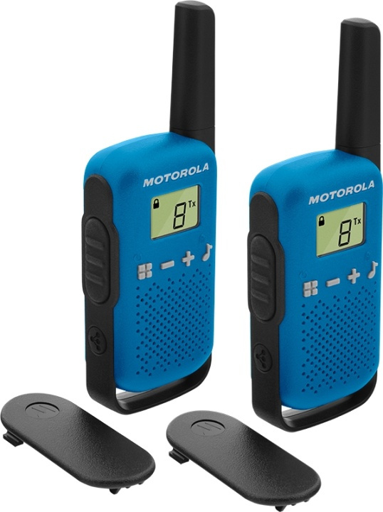 Motorola TALKABOUT T42 tvåvägsradio 16 kanaler Svart, Blå i gruppen SPORT, FRITID & HOBBY / Friluftsliv / Walkie talkie hos TP E-commerce Nordic AB (A15937)