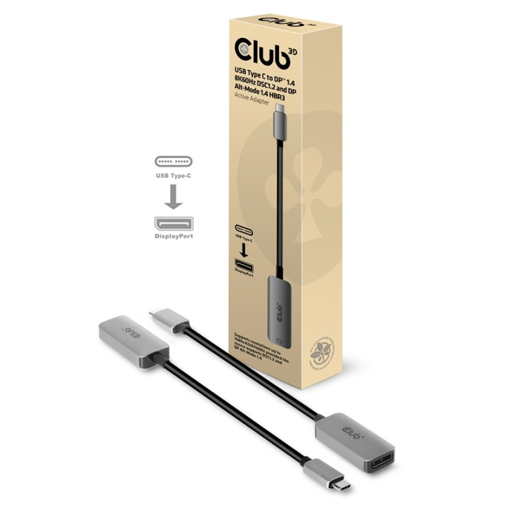CLUB3D CAC-1567 USB-grafikadapter 7680 x 4320 pixlar Svart, Silver i gruppen Datautstyr / Kabler og adaptere / DisplayPort / Adaptere hos TP E-commerce Nordic AB (A15939)