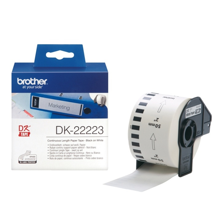 Brother DK-22223 utskrivbare etiketter Hvit i gruppen Datautstyr / Skrivere og tilbehør / Skrivere / Merkemaskiner og tilbehør / Etiketter hos TP E-commerce Nordic AB (A15969)
