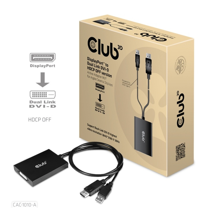 CLUB3D CAC-1010-A Videokabeladapter 0,6 m DisplayPort DVI-D + USB i gruppen Datautstyr / Kabler og adaptere / DisplayPort / Adaptere hos TP E-commerce Nordic AB (A15977)