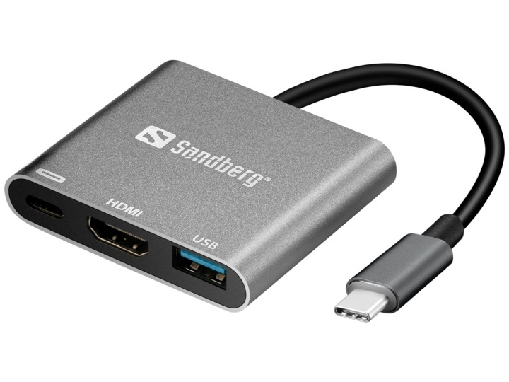 Sandberg USB-C Mini-dokk HDMI+USB i gruppen Datautstyr / Bærbare datamaskiner og tilbehør / Dokkingstasjoner hos TP E-commerce Nordic AB (A15991)