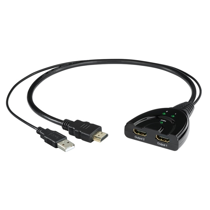 HAMA HDMI-Splitter 2x Porter i gruppen Elektronikk / Kabler og adaptere / HDMI / Adaptere hos TP E-commerce Nordic AB (A16266)