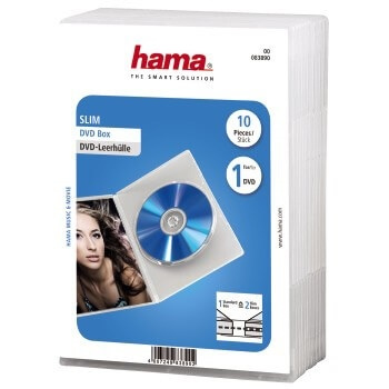 Hama DVD-Box Slim Transparent 10-pack i gruppen Elektronikk / Lagringsmedia / CD/DVD/BD-plater / CD/DVD-oppbevaring hos TP E-commerce Nordic AB (A16431)