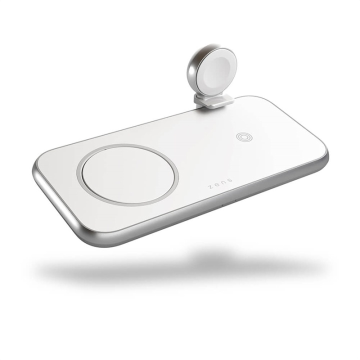 Zens 4in1 Laddare Designad för Magsafe 10W + Plats för Magsafe + USB-A + Apple Watch i gruppen SMARTTELEFON & NETTBRETT / Ladere og Kabler / Trådløs lader QI hos TP E-commerce Nordic AB (A16474)
