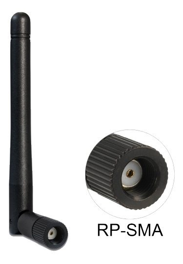 DeLOCK WLAN 802.11 ac/a/b/g/n-antenne RP-SMA-plugg 2 dBi rundstrålende i gruppen Datautstyr / Nettverk / Routere hos TP E-commerce Nordic AB (A16558)
