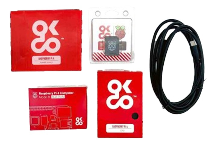 OKdo Raspberry Pi 4 Basic Kit, EU version, 2 GB, accessories i gruppen Datautstyr / PC-Komponenter / Raspberry Pi hos TP E-commerce Nordic AB (A16613)
