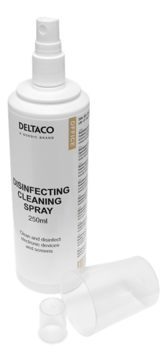 DELTACO Desinfiserende rengjøringsspray til kontoret, 250 ml i gruppen Datautstyr / Datamaskin Tilbehør / Rengjøring hos TP E-commerce Nordic AB (A16643)