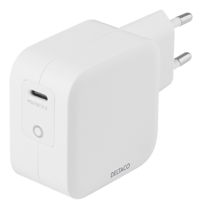 DELTACO USB-C-vegglader 61 W med PD- og GaN-teknologi, hvit i gruppen SMARTTELEFON & NETTBRETT / Ladere og Kabler / Vegglader / Vegglader USB hos TP E-commerce Nordic AB (A16672)