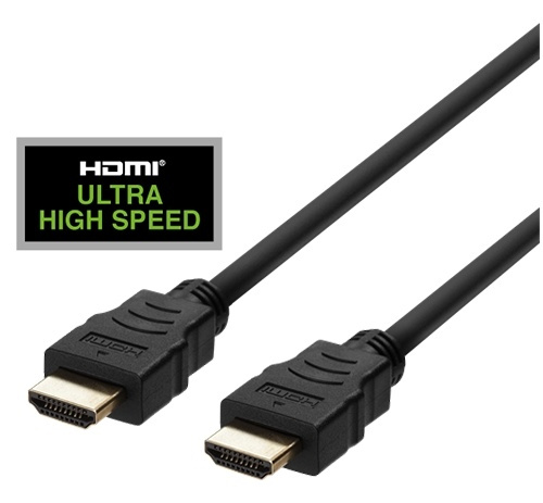 DELTACO ULTRA High Speed HDMI-kabel, 48Gbps, 1m, svart i gruppen Elektronikk / Kabler og adaptere / HDMI / Kabler hos TP E-commerce Nordic AB (A16686)